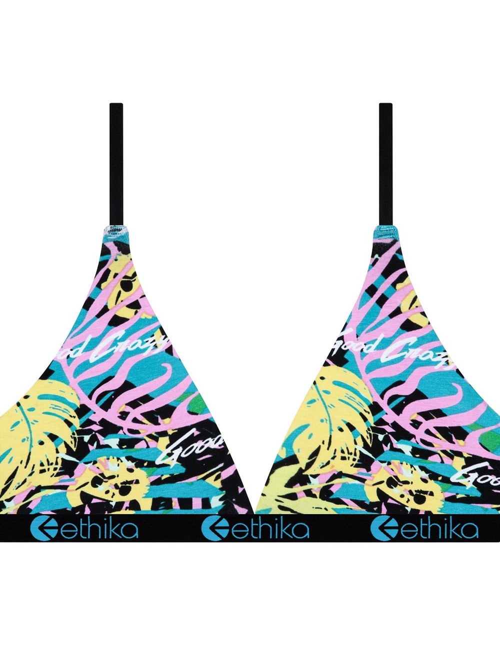 ethika 'Dani Alves - Vida Louca' Pastel Triangle Bra - Pink Aqua Yellow Black L